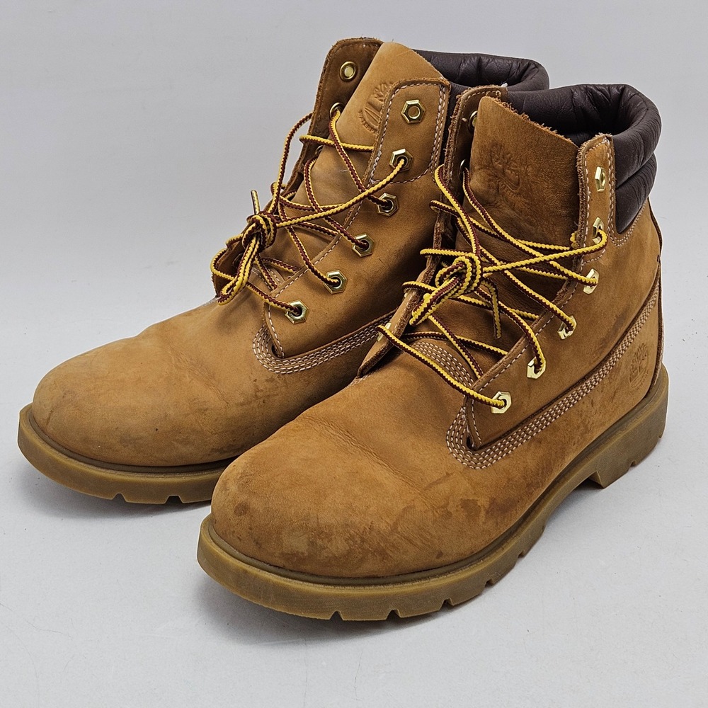 Timberland Premium Waterproof Boots Mens 9.5 Wheat Nubuck 6 Inch A161C